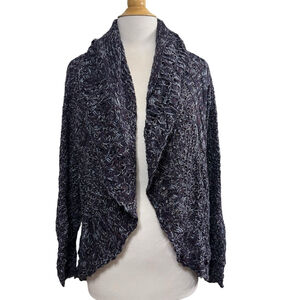 Women's Indigo Cardigan Sweater L Purple White